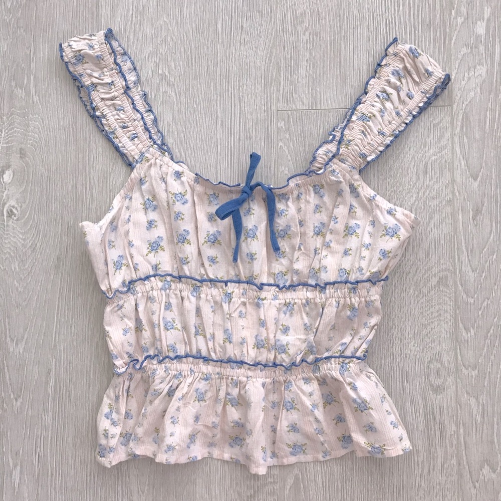Sim & Sam Floral Ruffle Blouse